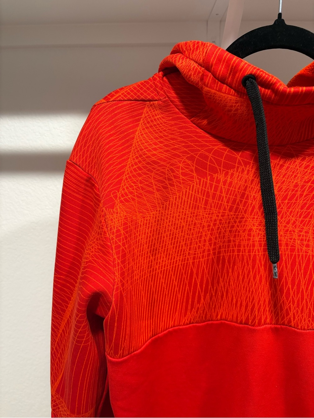 Nike Men’s Bright Orange Hooded Performance Pullover Jacket Hoodie Size Small - Picture 5 of 10